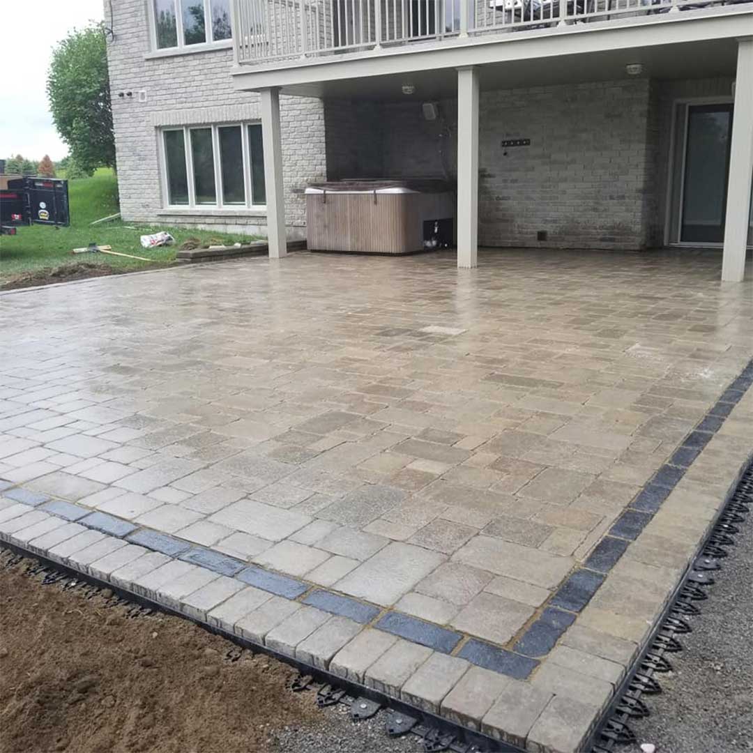 interlocking stone patio