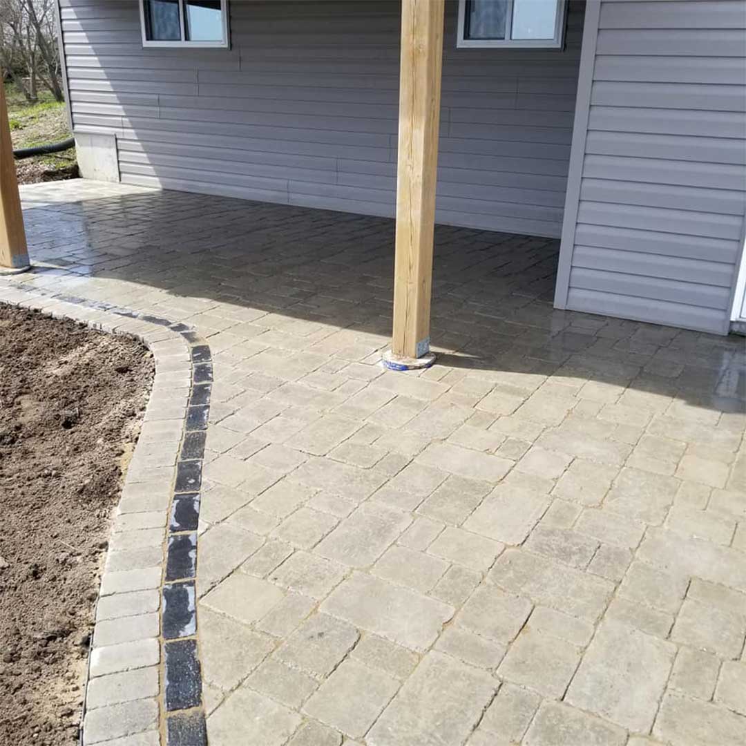 interlocking stone patio